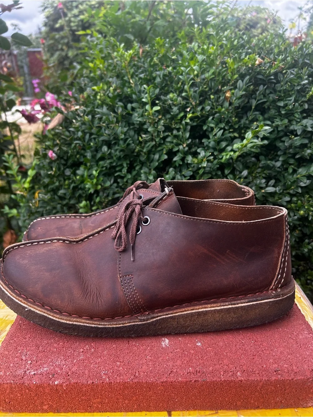 Clark’s Desert Trek Men’s Brown Leather Chukka Boots Size 11.4